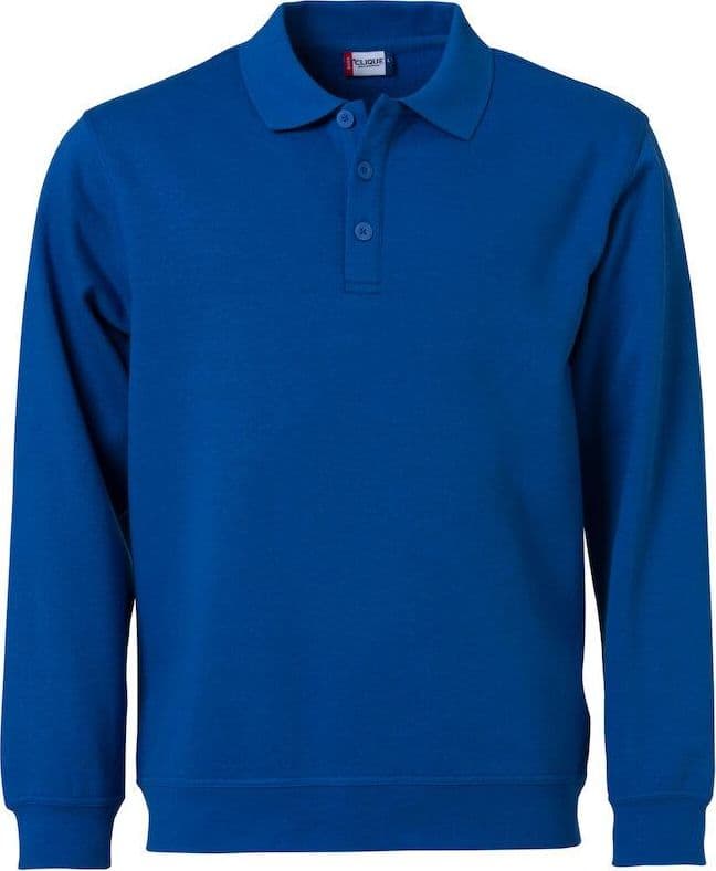 Felpa Basic Polo Royal Azzurro Felpa con Colletto Taglie Forti in Felpe senza cappuccio Dresswork - Como, commercioVirtuoso.it