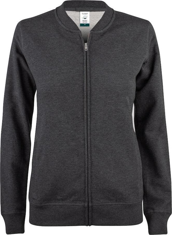 Felpa Clique Cardigan Antracite Melange Felpa Donna Con Zip Cotone Organico Ecosostenibile in Felpe senza cappuccio Dresswork - Como, commercioVirtuoso.it