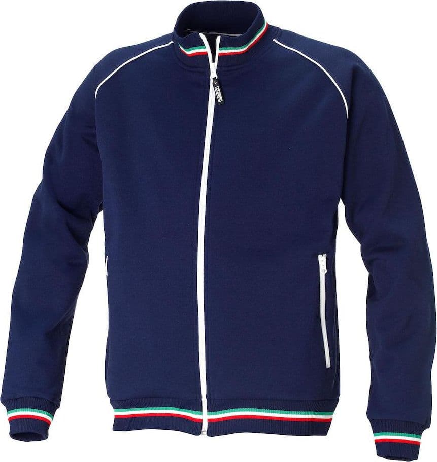 Felpa Craig Blu 3XL con Inserti Tricolore Giacca in Felpa Pesante con Tasche Cerniera Lunga in Felpe senza cappuccio Dresswork - Como, commercioVirtuoso.it