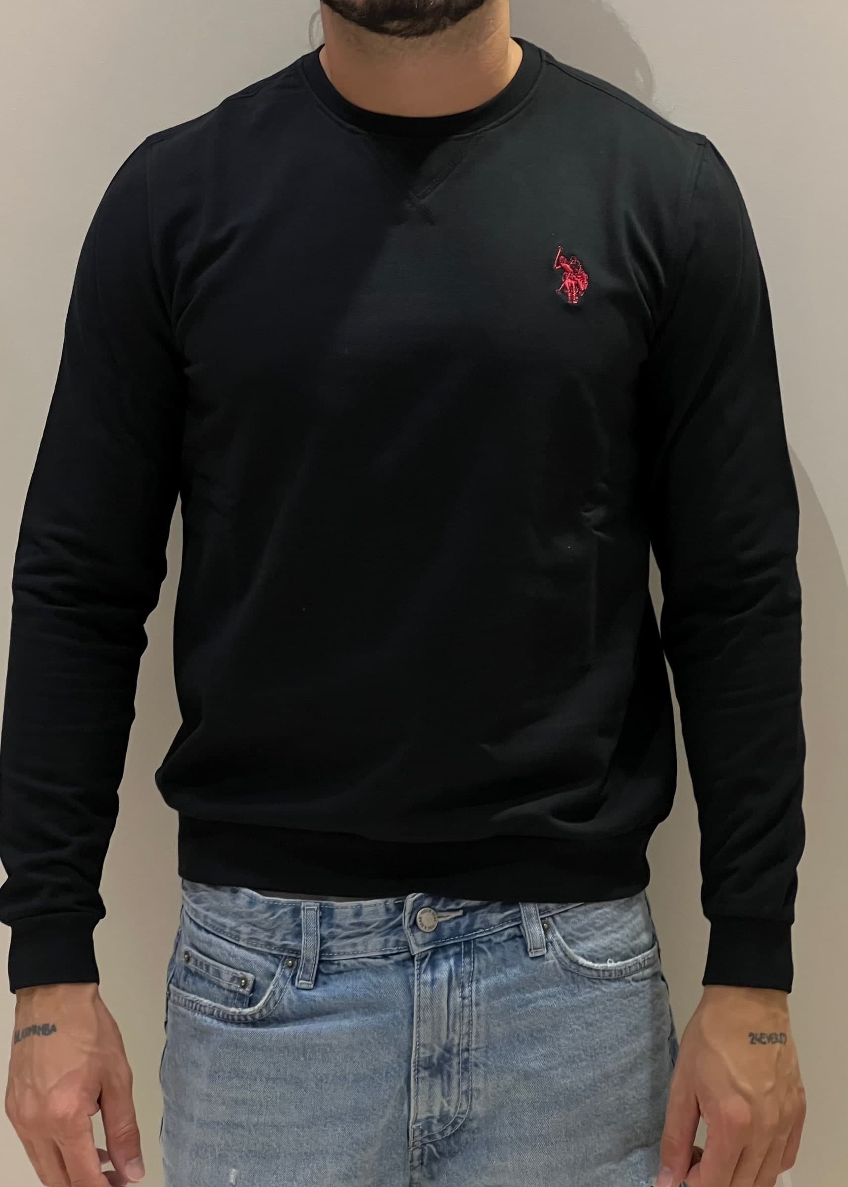 Felpa girocollo nero Moda/Uomo/Abbigliamento/Felpe/Felpe senza cappuccio Kanal 32 - Santa Maria di Licodia, Commerciovirtuoso.it