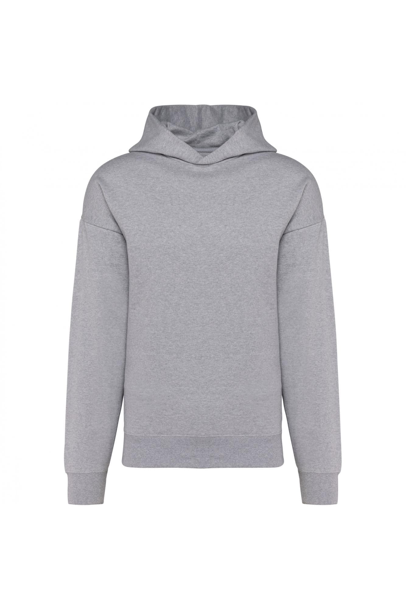 Felpa Kariban Oversize Grigio Melange Felpa Unisex con Cappuccio Tascone Marsupio Spalle Cadenti in Felpe senza cappuccio Dresswork - Como, commercioVirtuoso.it