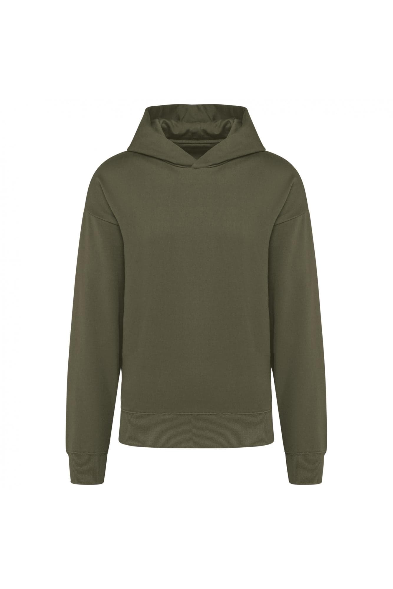 Felpa Kariban Oversize Khaki Felpa Unisex con Cappuccio Tascone Marsupio Spalle Cadenti in Felpe senza cappuccio Dresswork - Como, commercioVirtuoso.it
