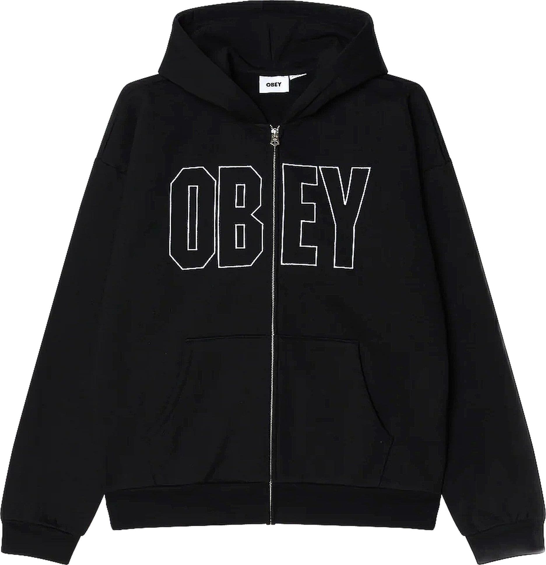 OBEY felpa obey gordon extra heavy zip hood fleece - black da uomo in Felpe con cappuccio Drestige - Casamassima, commercioVirtuoso.it