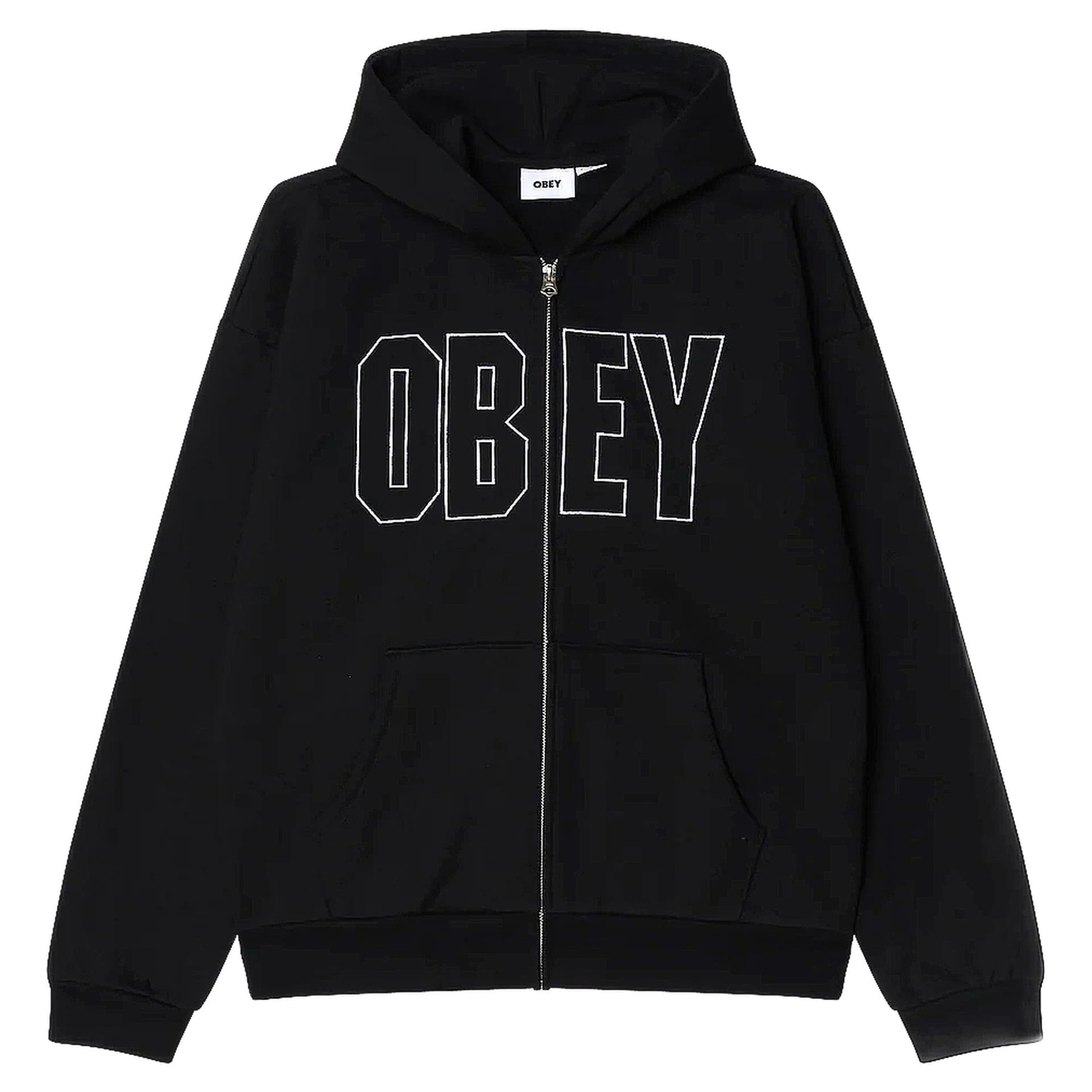 OBEY felpa obey gordon extra heavy zip hood fleece - black da uomo in Felpe con cappuccio Drestige - Casamassima, commercioVirtuoso.it