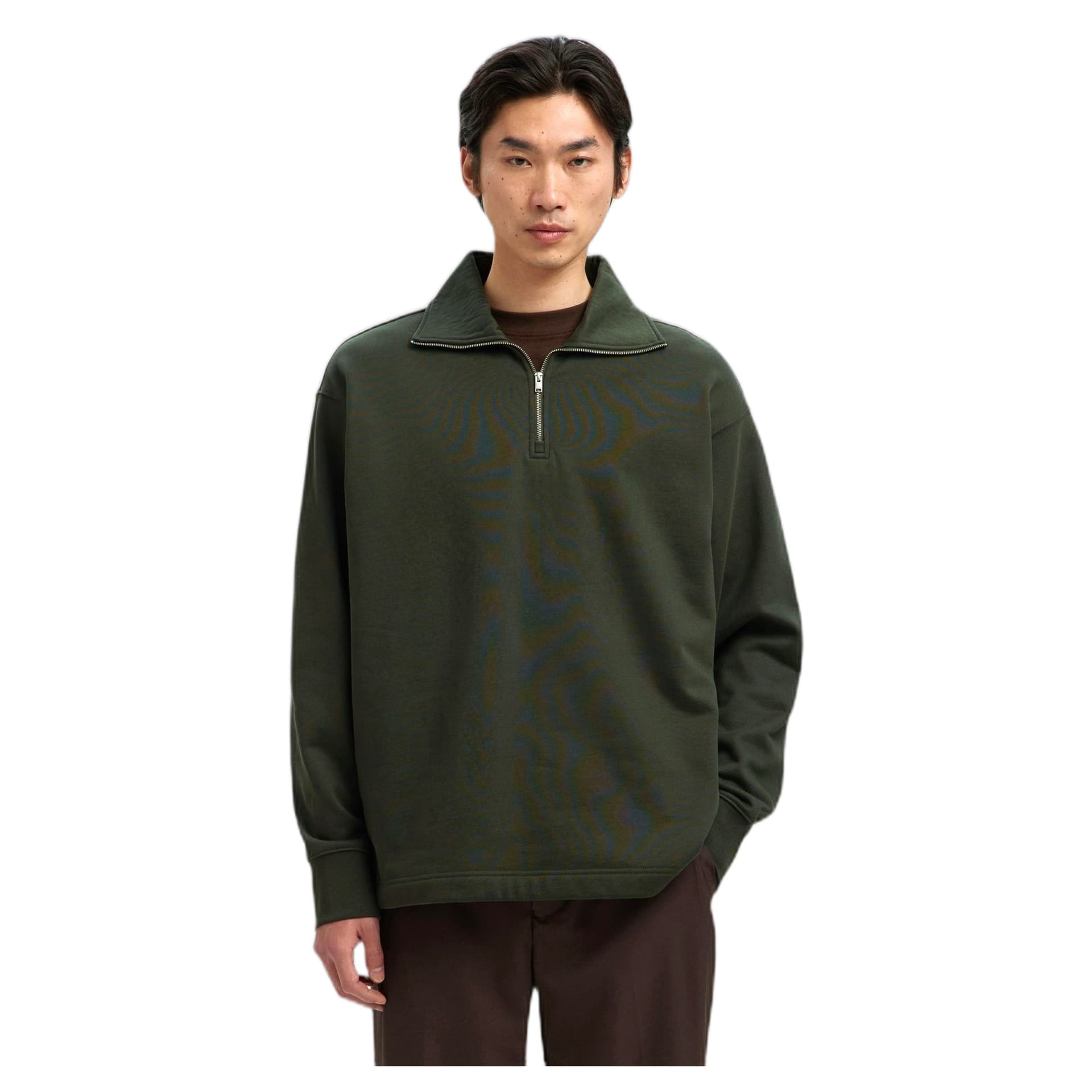 SELECTED HOMME felpa selected homme relax aron ls half zip sweat - deep forest da uomo in Maglioni Drestige - Casamassima, commercioVirtuoso.it
