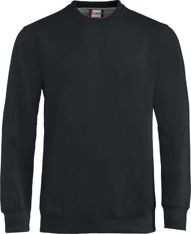 Felpa Uomo Girocollo Nera Clique Canton Colore Nero 60%Cotone Costine su Collo e Polsini Tinta Unita Invernale in Felpe senza cappuccio Dresswork - Como, commercioVirtuoso.it