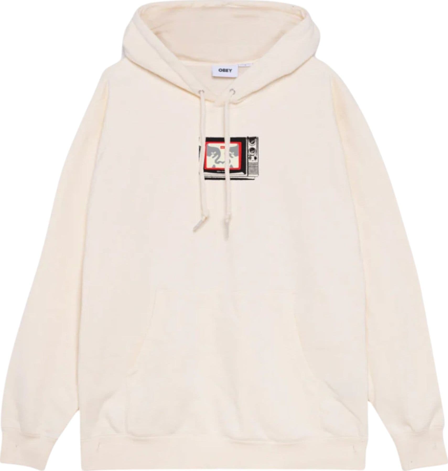 OBEY felpa uomo obey tv premium pullover fleece - unbleached da uomo in Felpe con cappuccio Drestige - Casamassima, commercioVirtuoso.it
