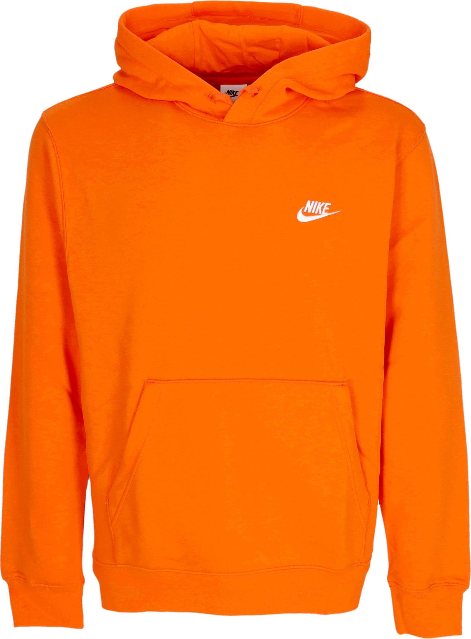 Nike Felpa Cappuccio Uomo Sportswear Club Fleece Hoodie Safety Orange/safety Orange/white da uomo in Felpe con cappuccio Drestige - Casamassima, commercioVirtuoso.it
