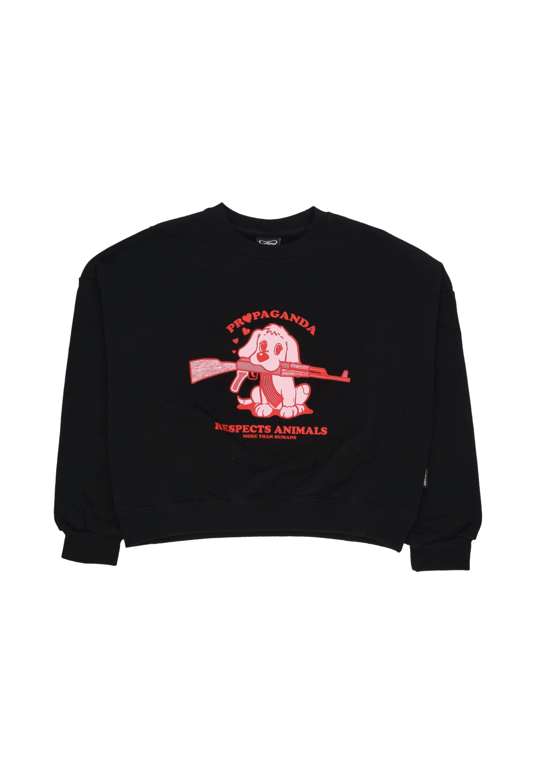 PROPAGANDA Felpa Girocollo Donna W Puppy Croptop Crewneck Black da donna in Felpe con cappuccio Drestige - Casamassima, commercioVirtuoso.it