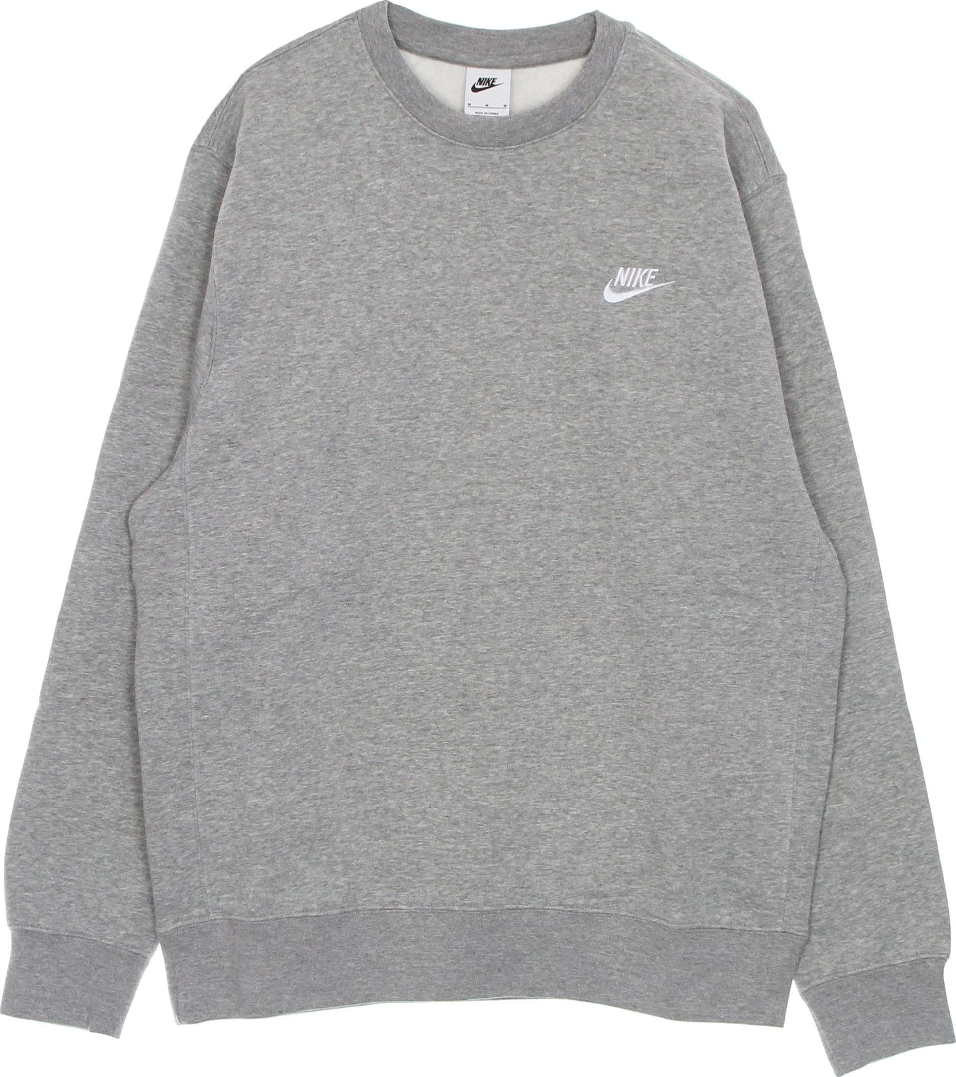 Nike Felpa Girocollo Uomo Club Crew Bb Dk Grey Heather/white da uomo in Felpe con cappuccio Drestige - Casamassima, commercioVirtuoso.it
