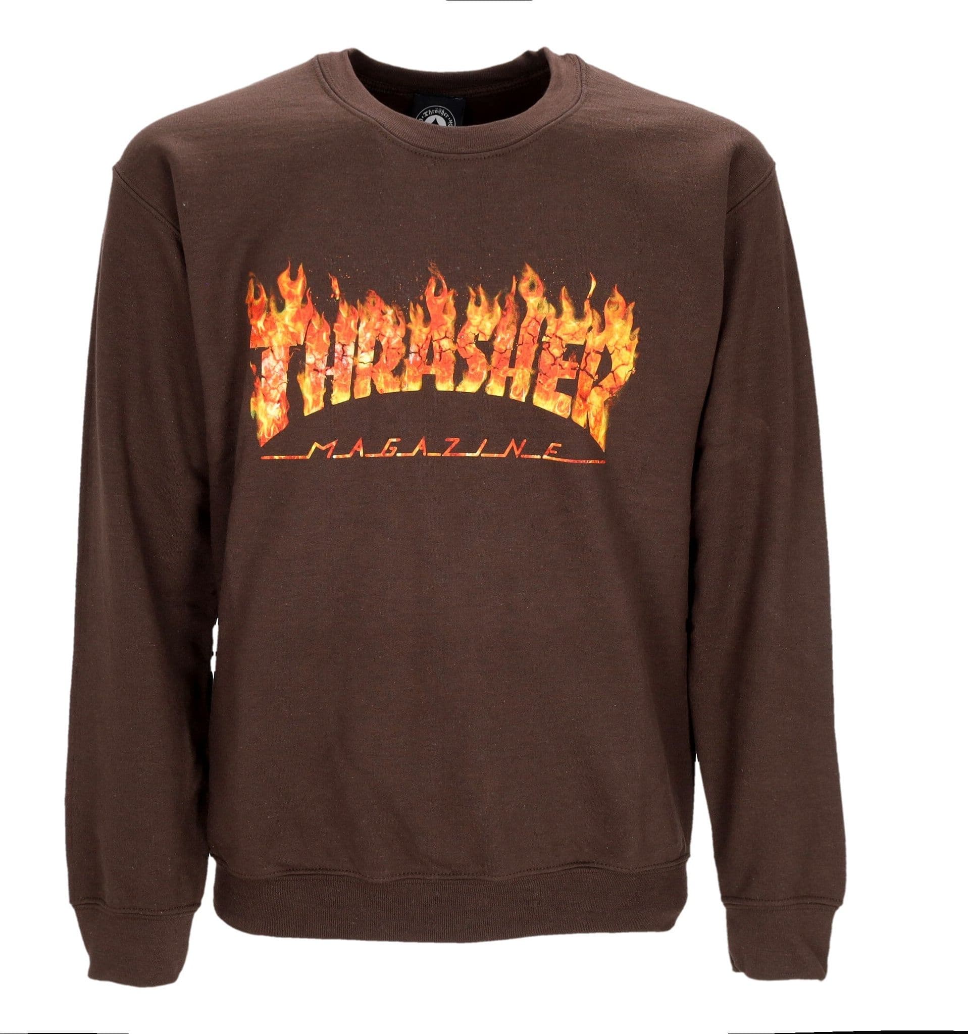 THRASHER Felpa Girocollo Uomo Inferno Crewneck Dark Chocolate da uomo in Felpe senza cappuccio Drestige - Casamassima, commercioVirtuoso.it