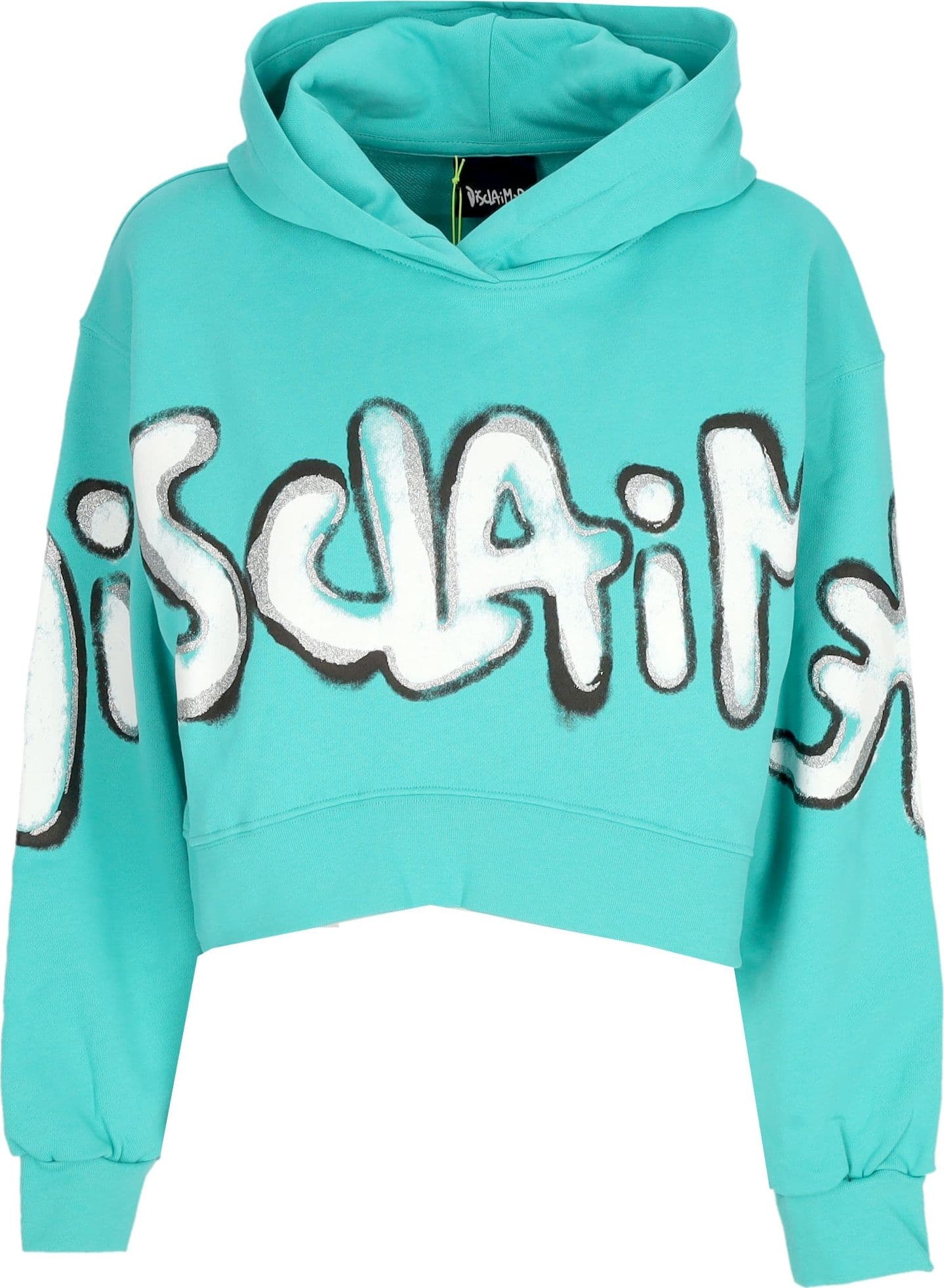 DISCLAIMER Felpa Leggera Cappuccio Corta Donna W Big Logo Crop Hoodie Mint da donna in Felpe con cappuccio Drestige - Casamassima, commercioVirtuoso.it