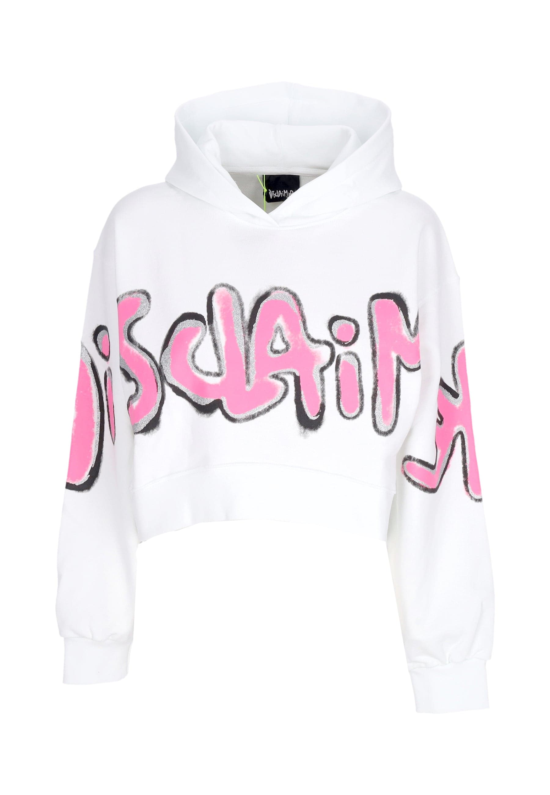 DISCLAIMER Felpa Leggera Cappuccio Corta Donna W Big Logo Crop Hoodie White da donna in Felpe con cappuccio Drestige - Casamassima, commercioVirtuoso.it