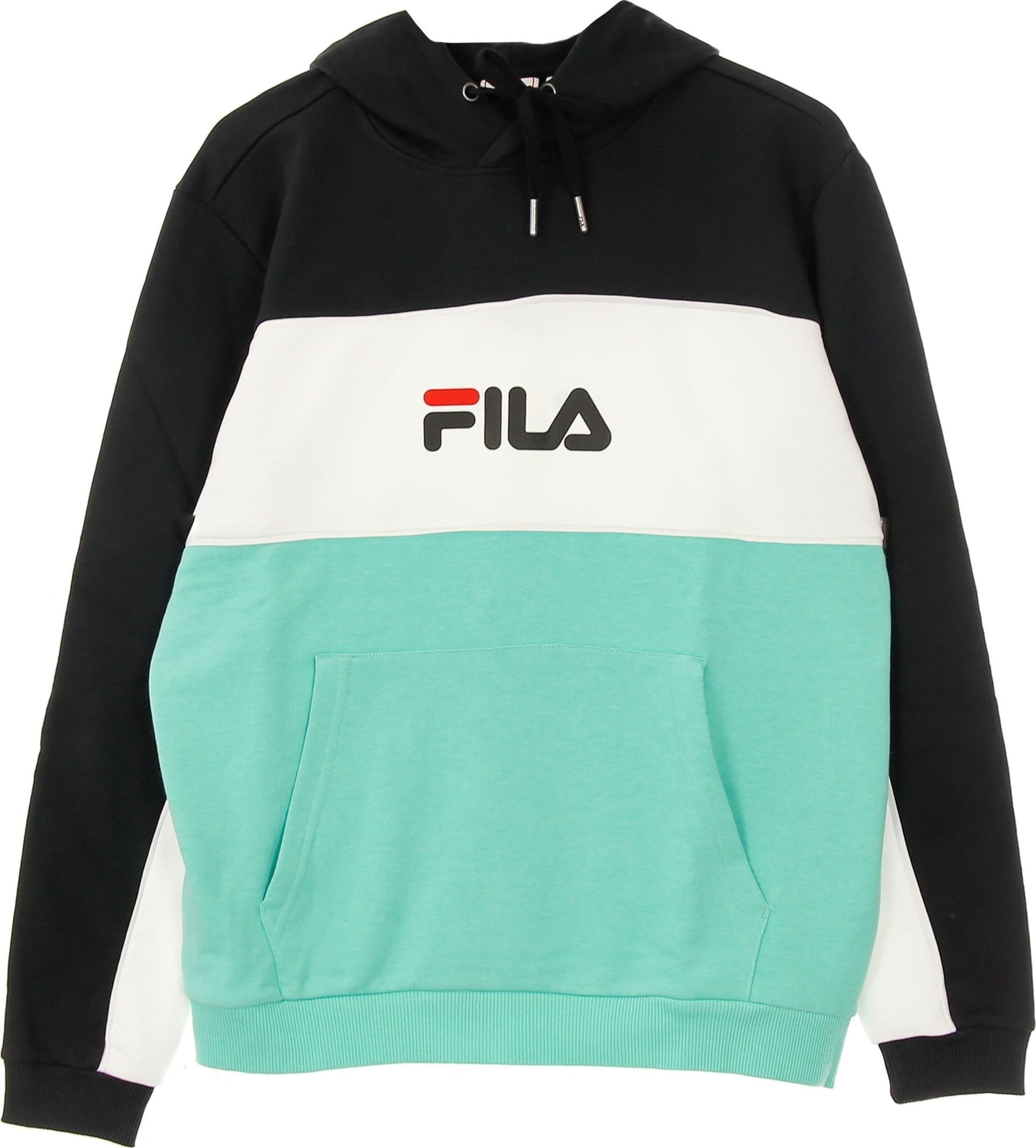FILA Felpa Leggera Cappuccio Uomo Analu Blocked Hoody Biscay Green/black/bright White da uomo in Felpe con cappuccio Drestige - Casamassima, commercioVirtuoso.it