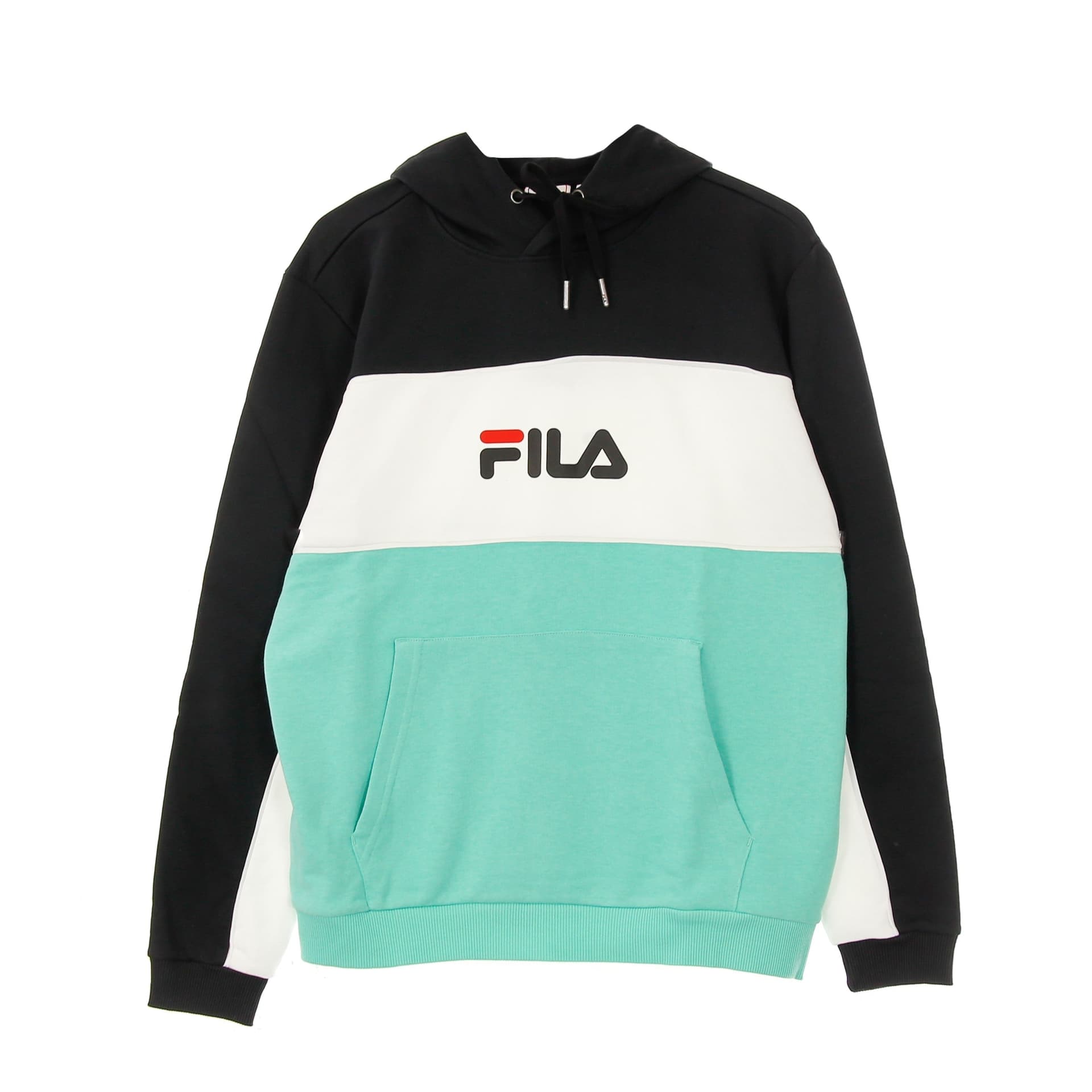 FILA Felpa Leggera Cappuccio Uomo Analu Blocked Hoody Biscay Green/black/bright White da uomo in Felpe con cappuccio Drestige - Casamassima, commercioVirtuoso.it