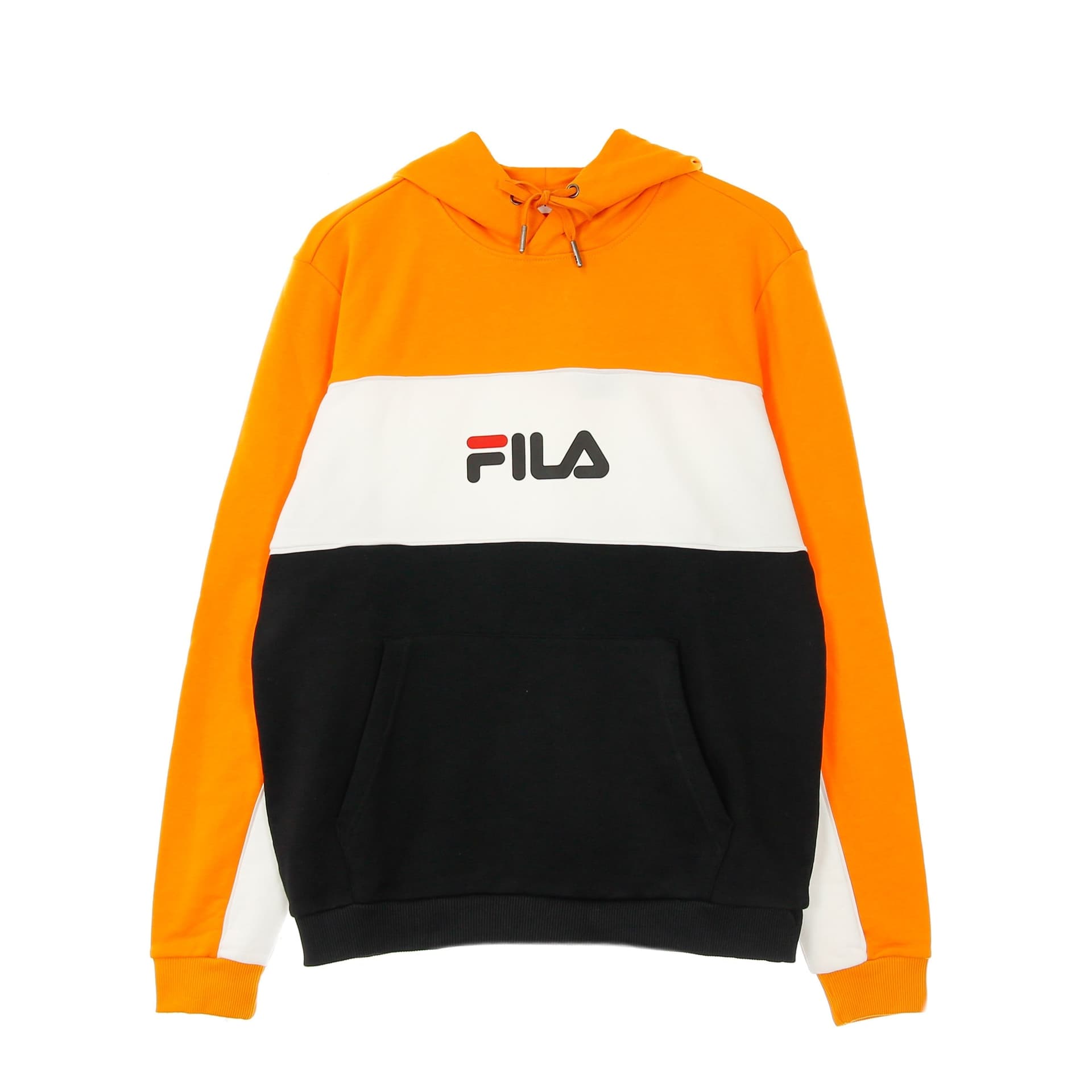 FILA Felpa Leggera Cappuccio Uomo Analu Blocked Hoody Black/flame Orange/bright White da uomo in Felpe con cappuccio Drestige - Casamassima, commercioVirtuoso.it