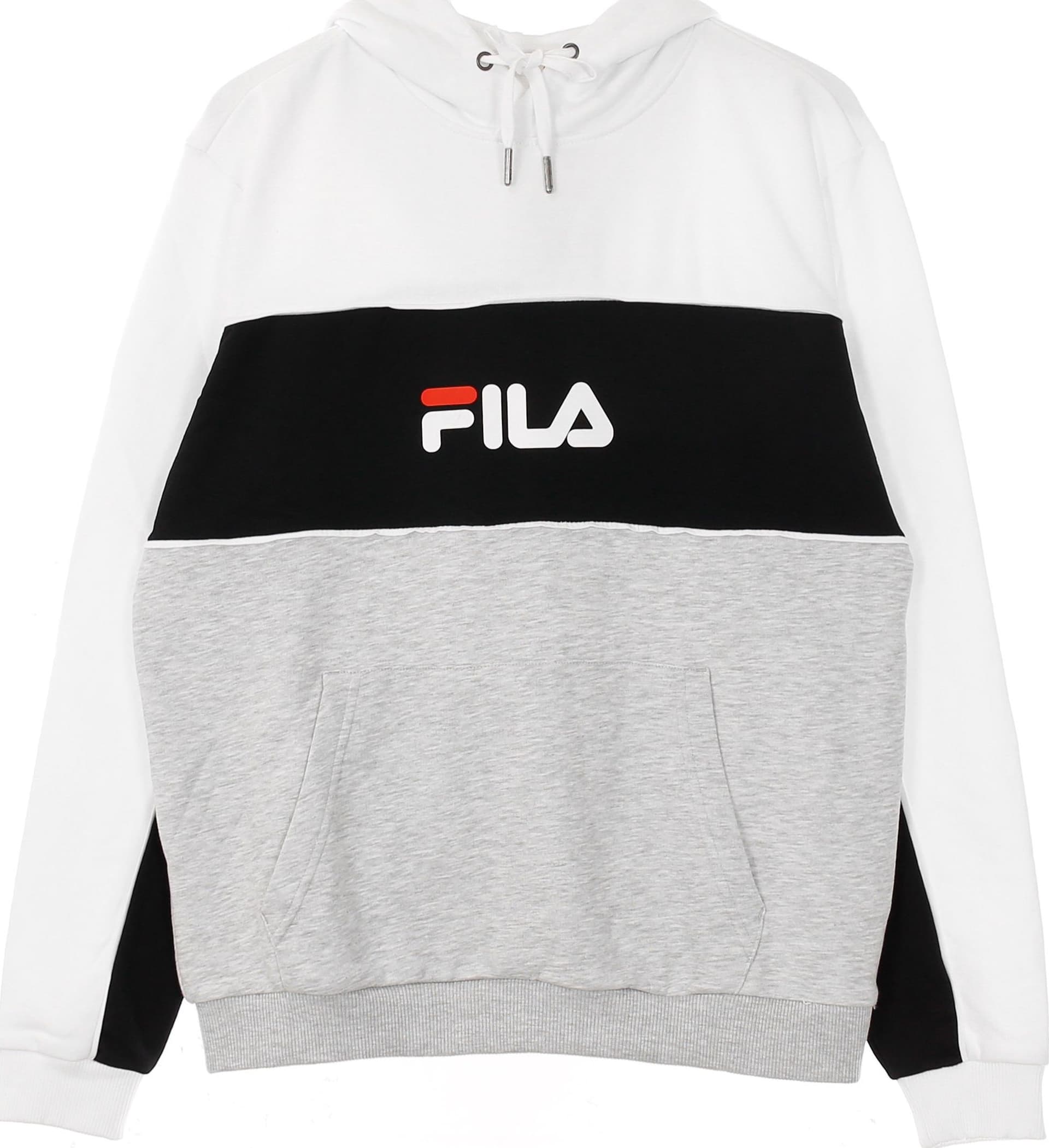 FILA Felpa Leggera Cappuccio Uomo Analu Blocked Hoody Light Grey Melange Bros/bright White/black da uomo in Felpe con cappuccio Drestige - Casamassima, commercioVirtuoso.it