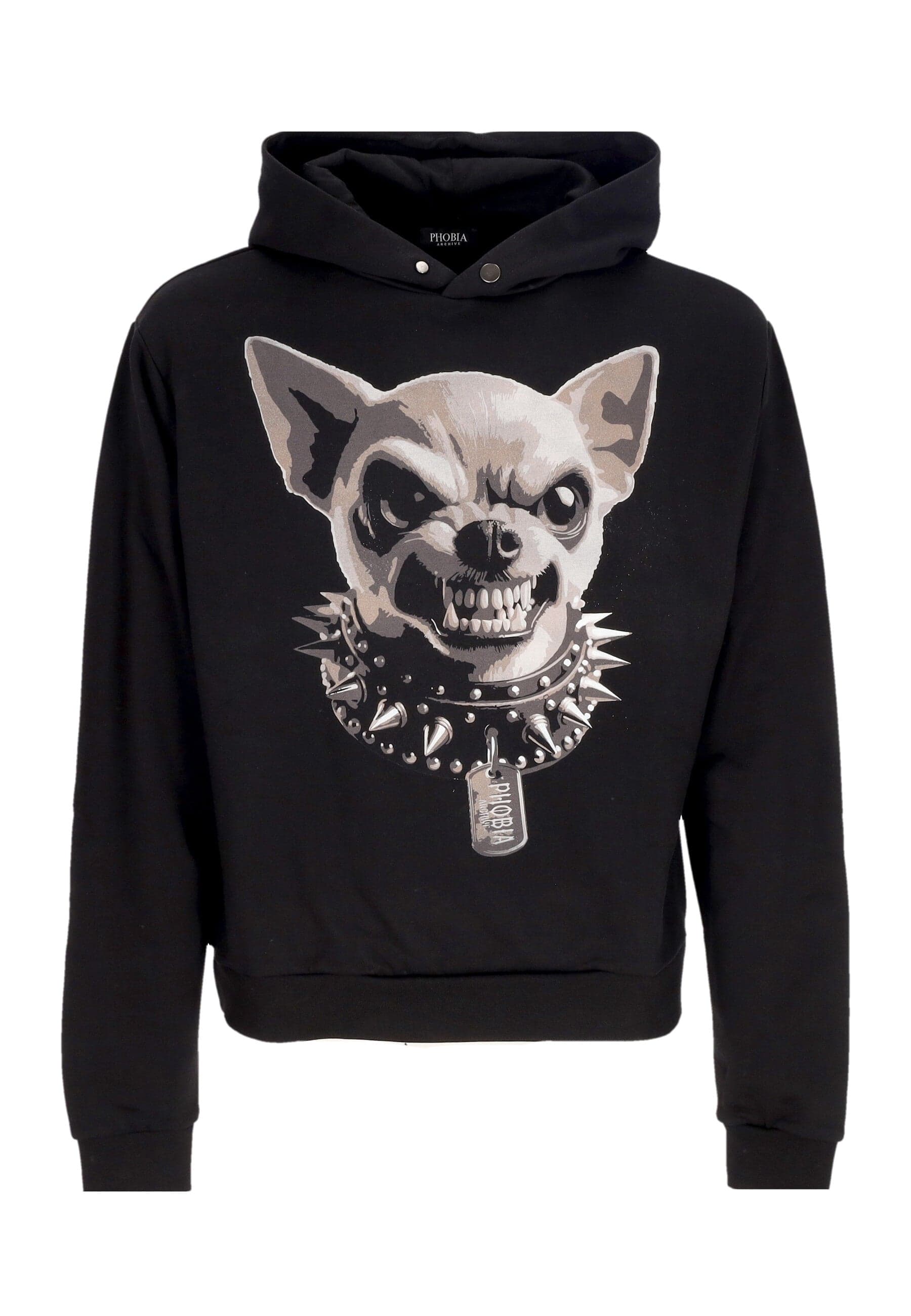 PHOBIA Felpa Leggera Cappuccio Uomo Angry Dog Hoodie Black da uomo in Felpe con cappuccio Drestige - Casamassima, commercioVirtuoso.it