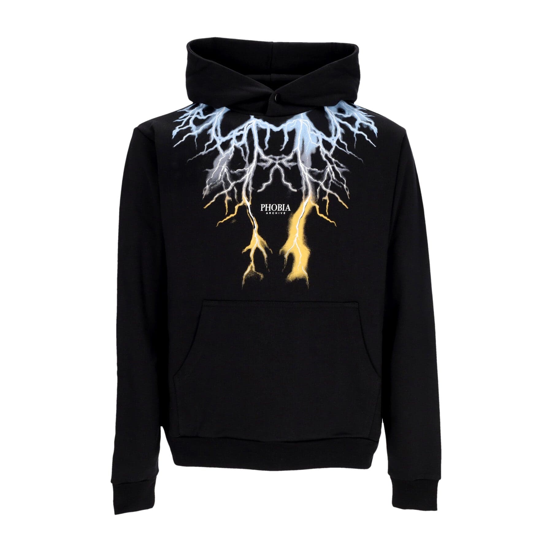PHOBIA Felpa Leggera Cappuccio Uomo Bicolor Lightning Print Hoodie Black da uomo in Felpe con cappuccio Drestige - Casamassima, commercioVirtuoso.it