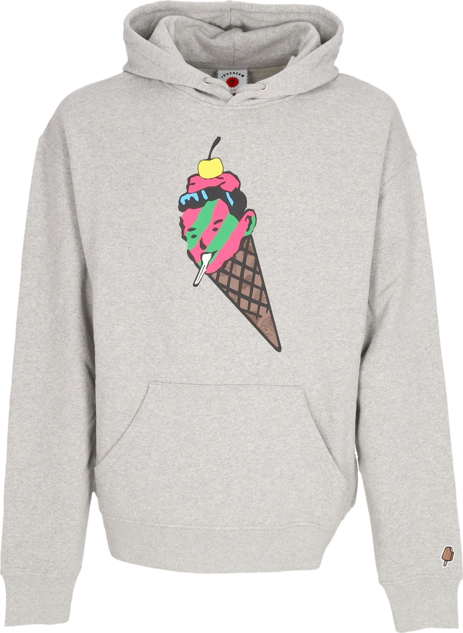 ICE CREAM Felpa Leggera Cappuccio Uomo Cone Man Popover Hoodie Heather Grey da uomo in Felpe con cappuccio Drestige - Casamassima, commercioVirtuoso.it
