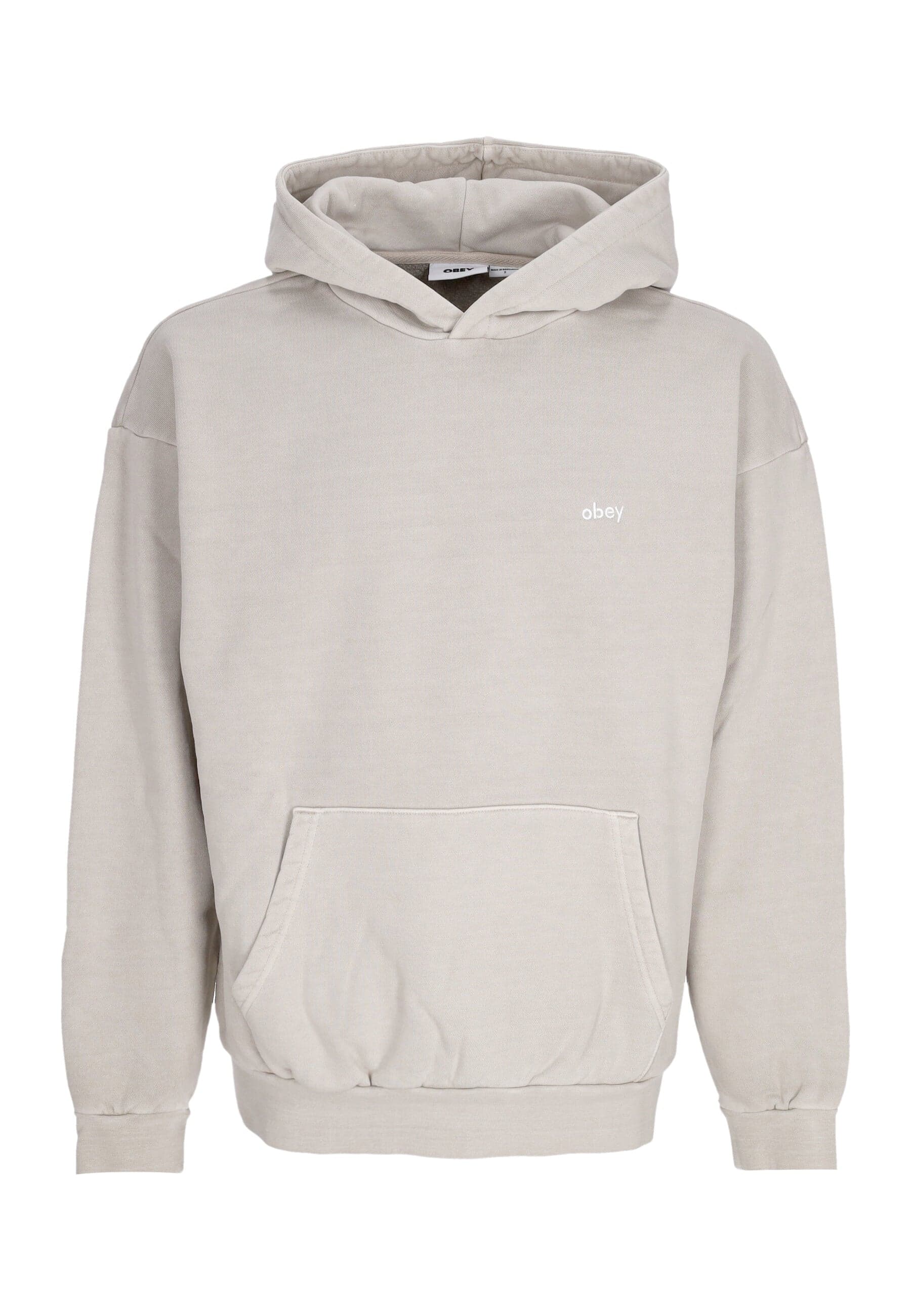 OBEY Felpa Leggera Cappuccio Uomo Lowercase Pigment Hoodie Fleece Pigment Abbey Stone da uomo in Felpe con cappuccio Drestige - Casamassima, commercioVirtuoso.it
