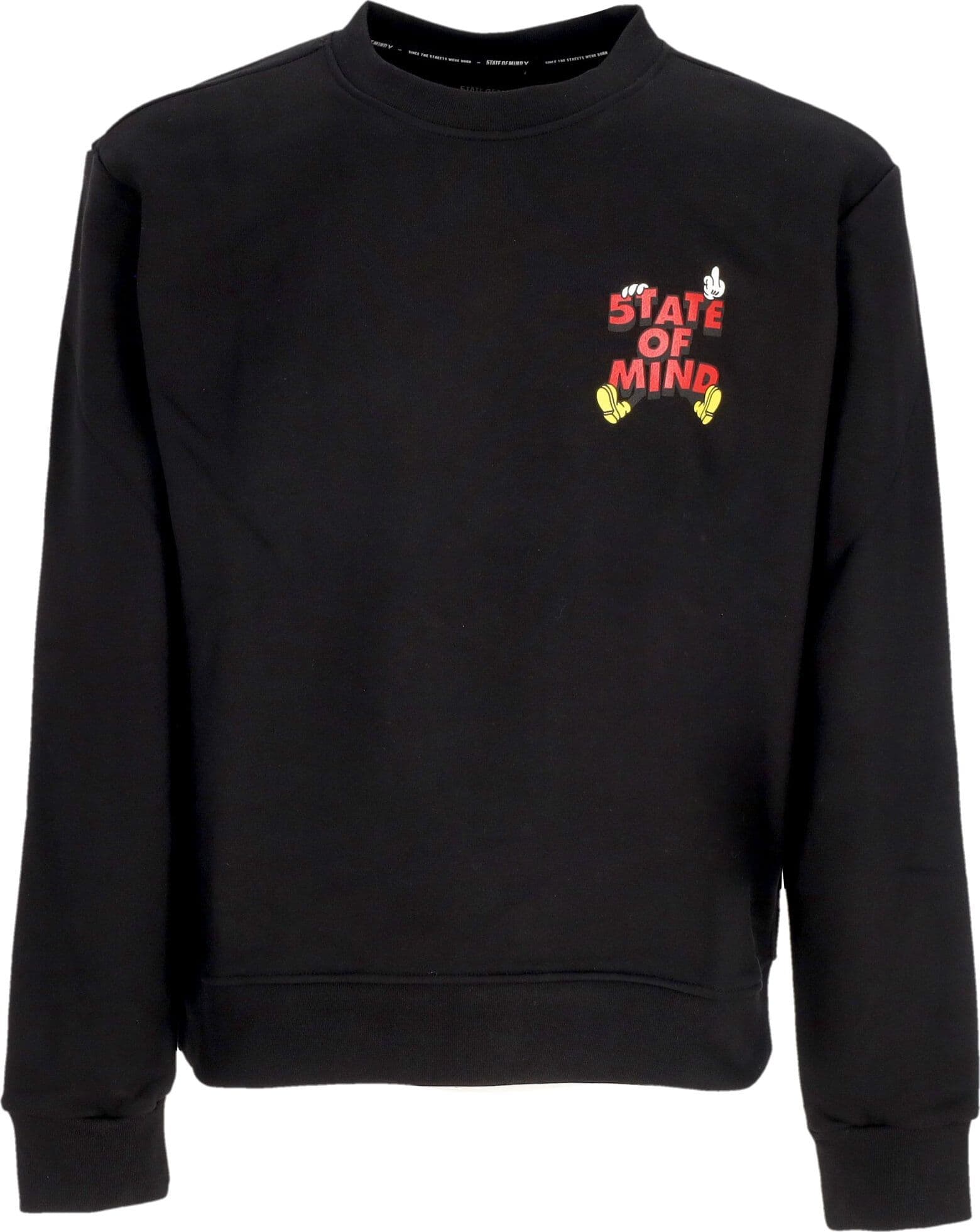 5TATE OF MIND Felpa Leggera Girocollo Uomo Mickey 5tate Sweatshirt Black da uomo in Felpe con cappuccio Drestige - Casamassima, commercioVirtuoso.it