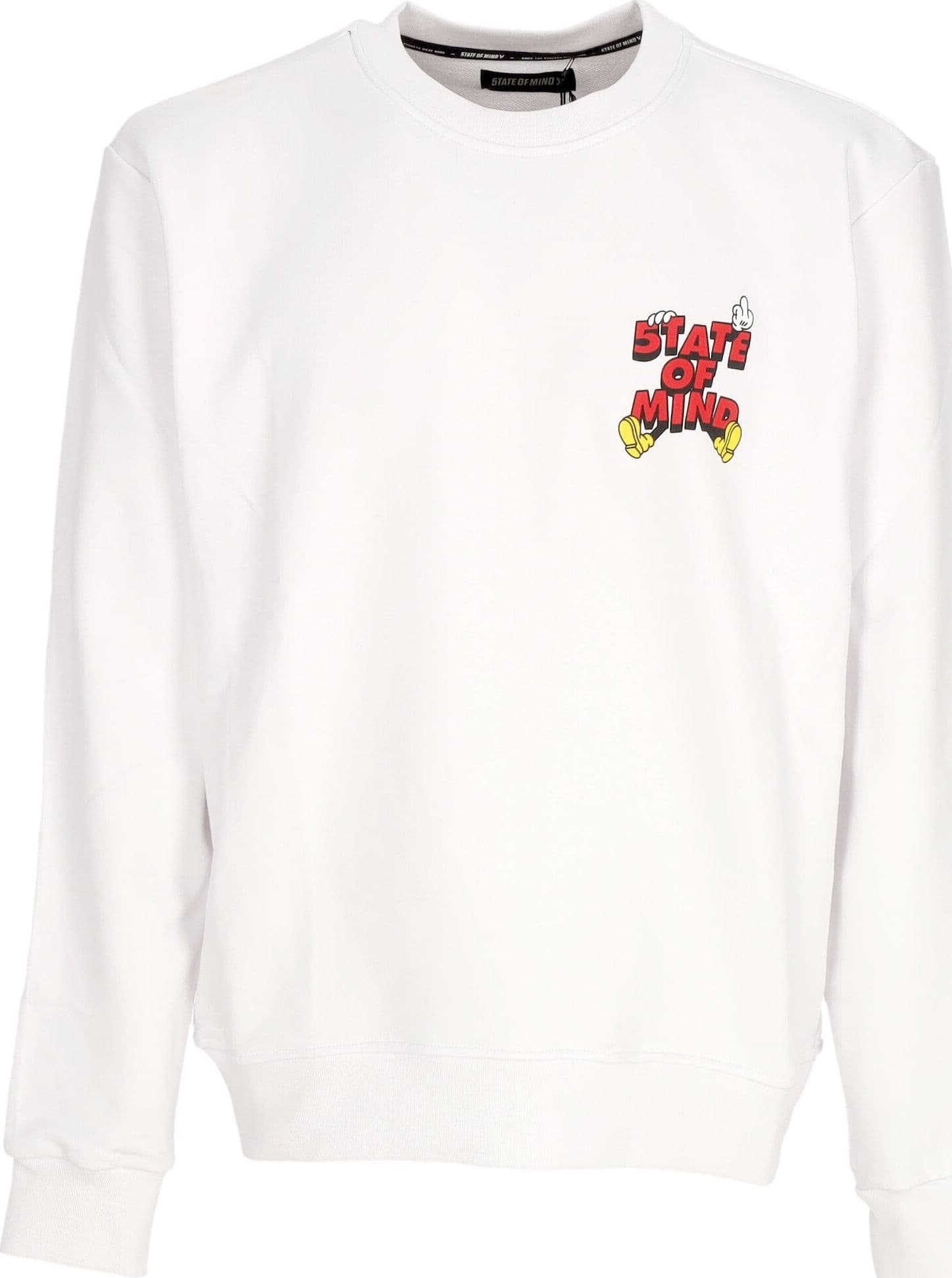 5TATE OF MIND Felpa Leggera Girocollo Uomo Mickey 5tate Sweatshirt White da uomo in Felpe senza cappuccio Drestige - Casamassima, commercioVirtuoso.it