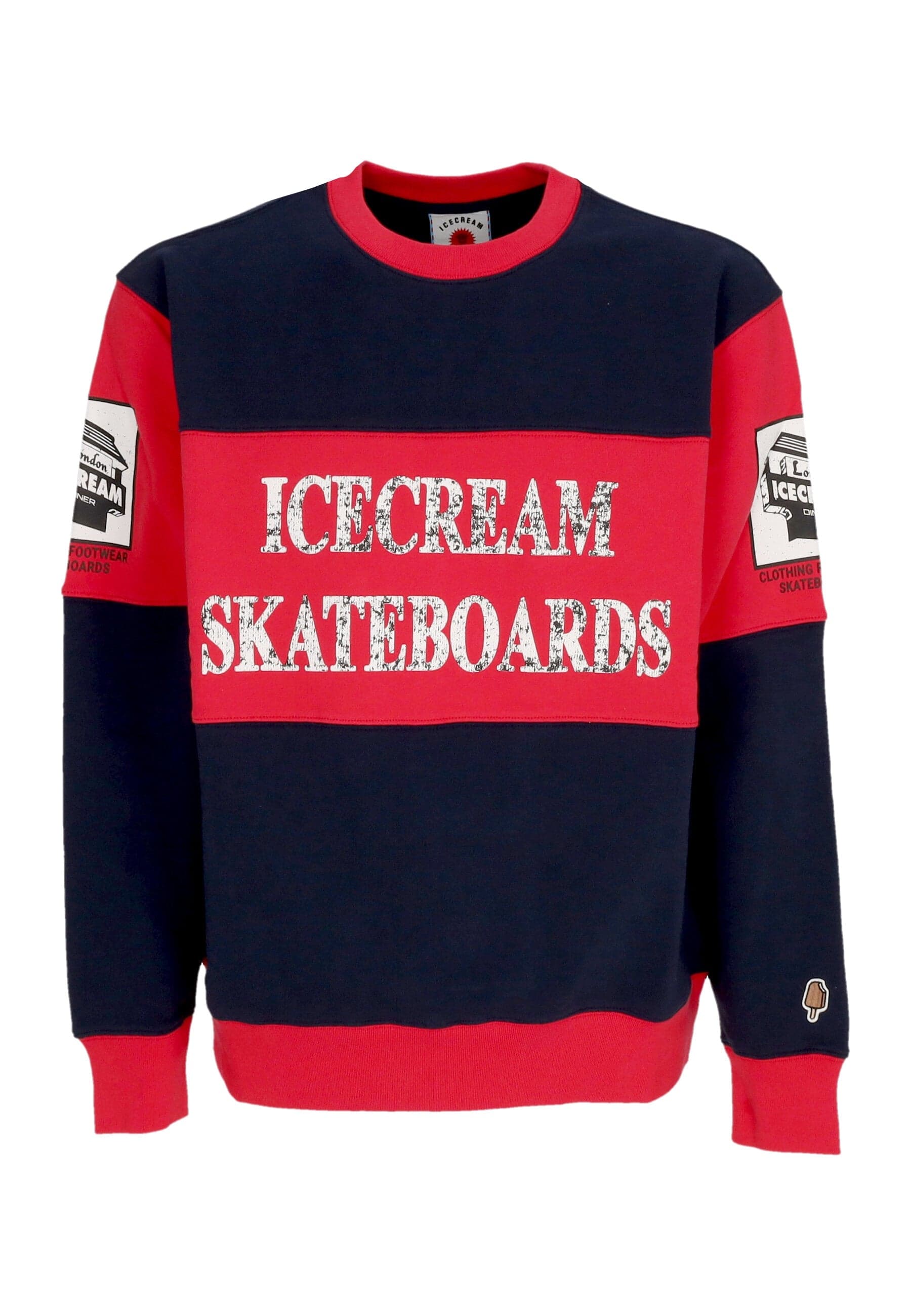 ICE CREAM Felpa Leggera Girocollo Uomo World Tour Crewneck Navy/red da uomo in Maglioni Drestige - Casamassima, commercioVirtuoso.it