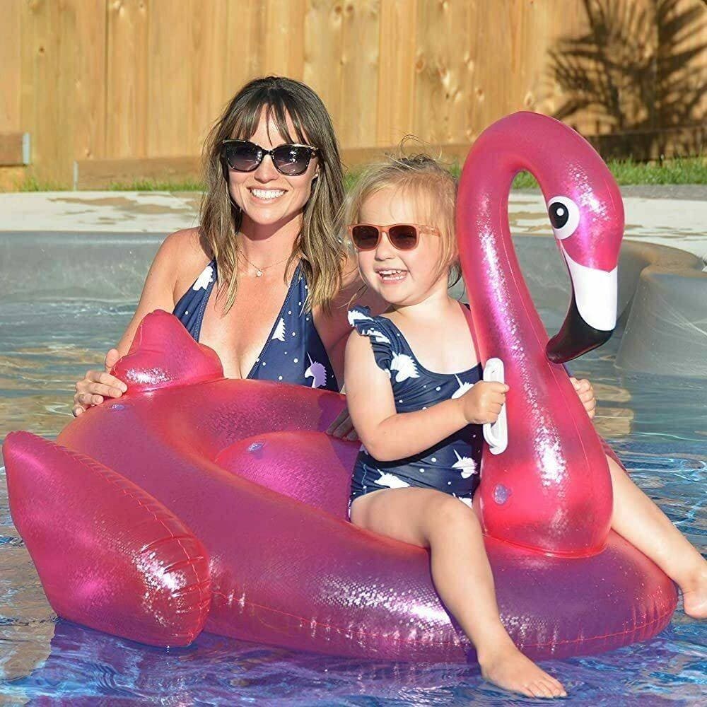 Fenicottero-Cavalcabile-Gioco-Gonfiabile-Bambini-110x102cm-Mare-Piscina-Spiaggia