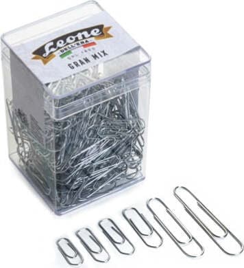 Fermagli zincati - 125 gr - misure assortite - Leone Cancelleria e prodotti per ufficio/Archivio ufficio e accessori per scrivania/Nastri colle elastici e graffette/Graffette molle fermacarte e anelli Eurocartuccia - Pavullo, Commerciovirtuoso.it