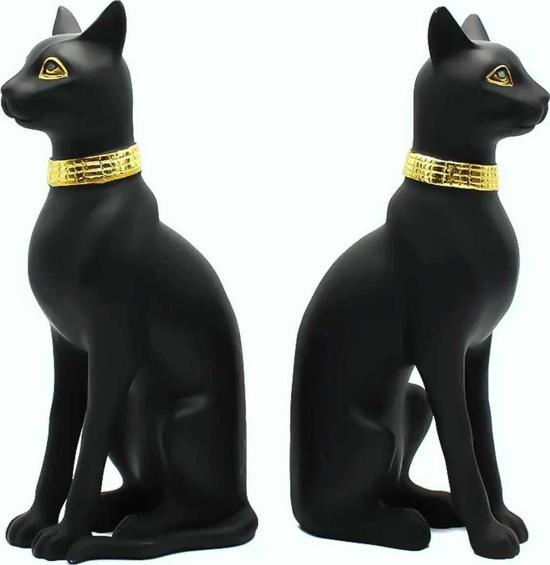 Fermalibri Egyptian Cat in Ceramica 100% Nero E Oro Coppia Di Gatti Cancelleria e prodotti per ufficio/Archivio ufficio e accessori per scrivania/Accessori da scrivania e archiviazione/Fermalibri Leclaf - Napoli, Commerciovirtuoso.it