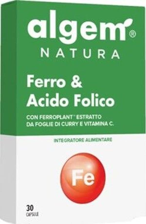 Ferro-e-Acido-Folico-integratore-alimentare-30-capsule-Algem-Natura