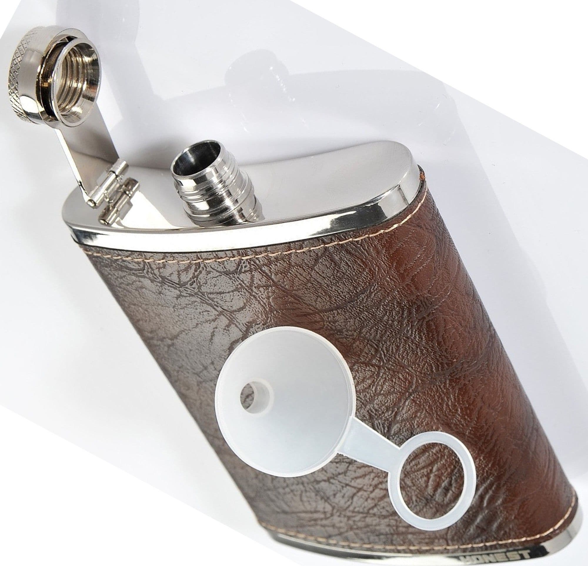 FIASCHETTA LIQUORE TASCABILE RIVESTITA IN CUOIO DA 200 ML FORMA CURVA BUCCUCCIO Casa e cucina/Utensili da cucina/Accessori vino e bar/Fiaschette Trade Shop italia - Napoli, Commerciovirtuoso.it