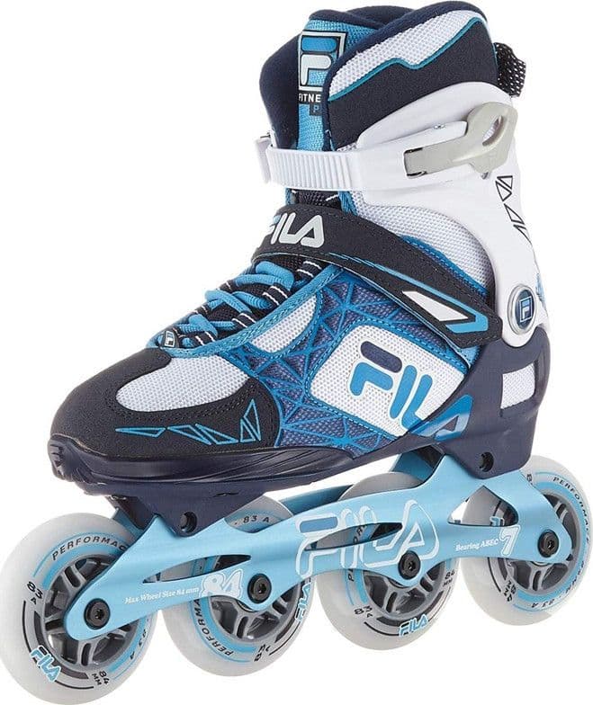 Fila Skates Pattini in Linea Legacy PRO 84, Nero-Bianco-Azzurro