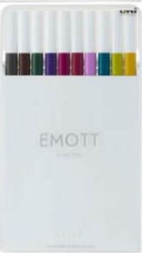 Fineliner Emott - tratto 0.4 mm - colori assortiti calmtone dark - Uni Mitsubishi - conf. 10 pezzi Cancelleria e prodotti per ufficio/Penne matite scrittura e correzione/Penne e ricariche/Penne a punta porosa Eurocartuccia - Pavullo, Commerciovirtuoso.it