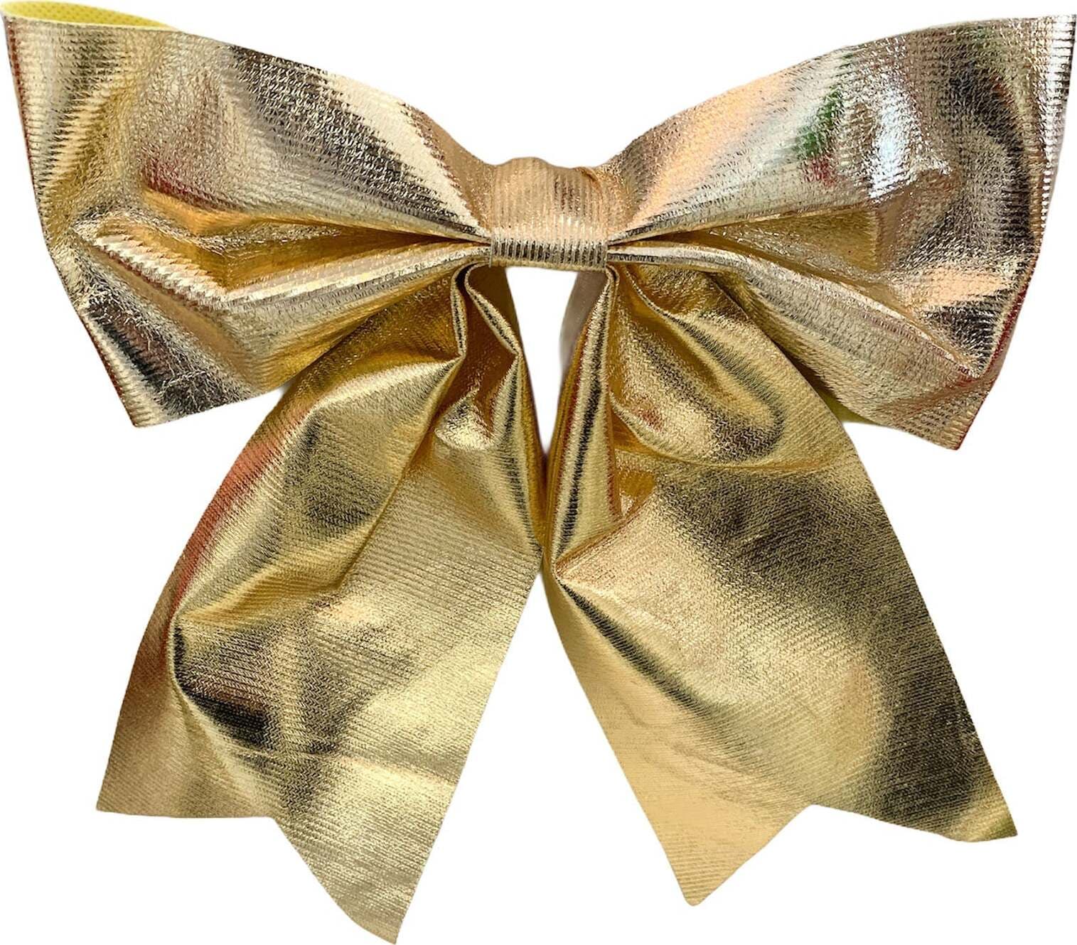 Fiocco oro metallizzato decorazione natalizia per albero e ghirlanda dietro porta 34 cm Casa e cucina/Decorazioni per interni/Addobbi e decorazioni per ricorrenze/Decorazioni natalizie/Fiocchi e nastri MagiediNatale.it - Altamura, Commerciovirtuoso.it
