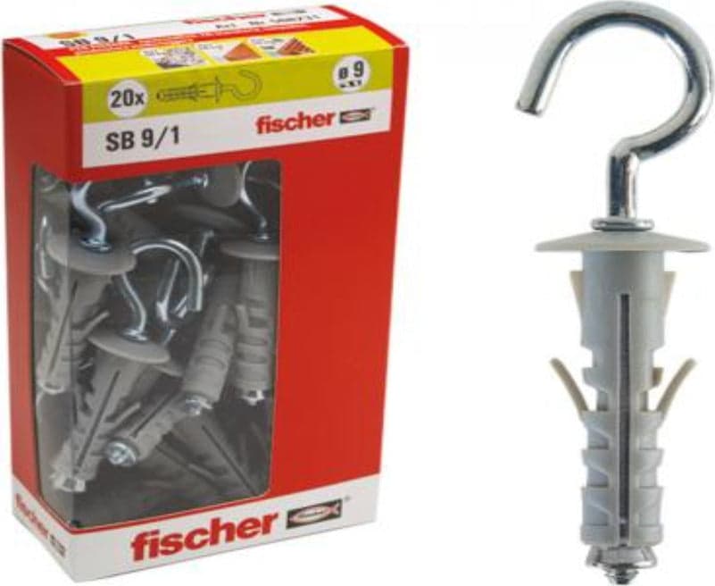 FISCHER---20-TASSELLI-AD-ESPANSIONE-CON-OCCHIOLO-APERTO-IN-BOX-SB-Y---9MM