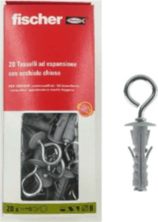FISCHER---20-TASSELLI-AD-ESPANSIONE-SB-9/3-Y-CON-OCCHIOLO-CHIUSO---9MM