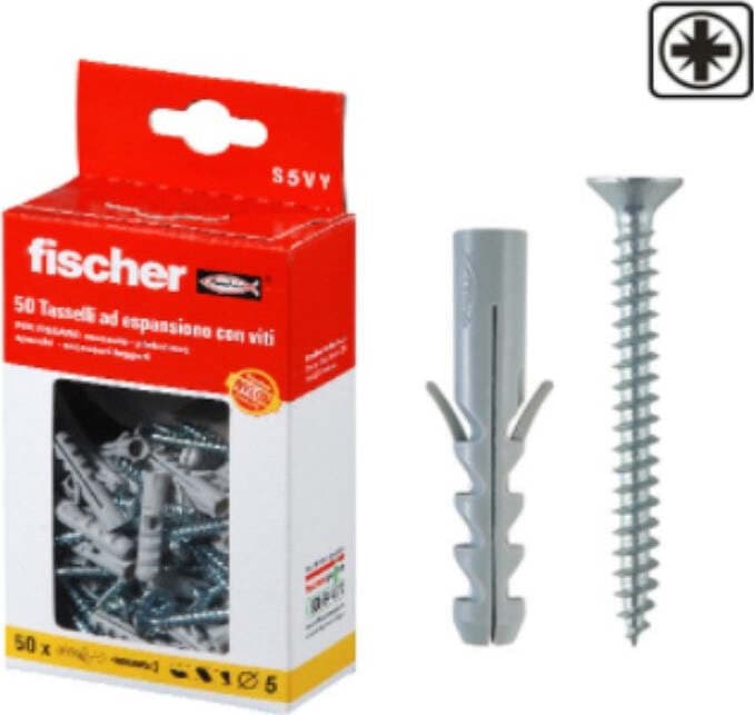 FISCHER---50-TASSELLI-AD-ESPANSIONE---SERIE-SV-Y---CON-VITI-5MM