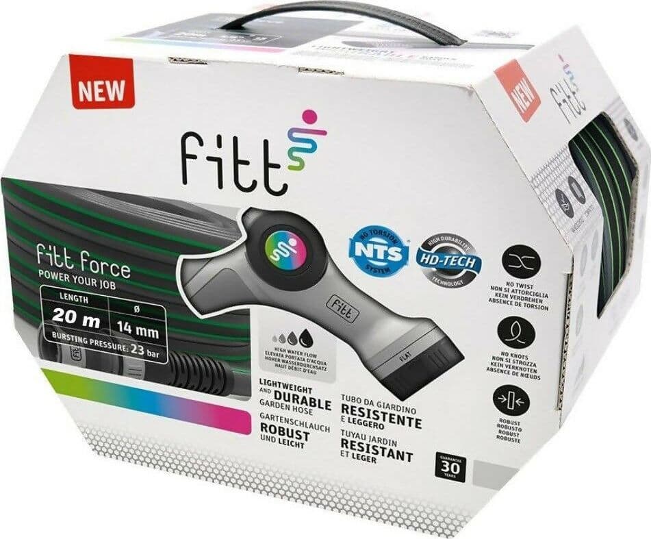 Fitt Force Nts Tubo Giardino Rinforzato Con Pistola Mis. 5/8 Ø 14 Mm 20 Mt con Pistola Multi Getto e 2 Raccordi e Presa Rubinetto in Tubi per irrigazione Fermarket Ferramenta Fai da te - Fabriano, commercioVirtuoso.it