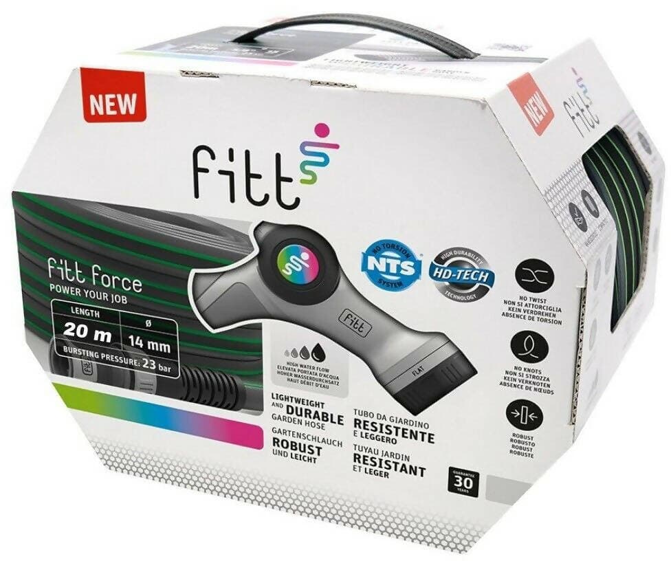 Fitt Force Nts Tubo Giardino Rinforzato Con Pistola Mis. 5/8 Ø 14 Mm 20 Mt con Pistola Multi Getto e 2 Raccordi e Presa Rubinetto in Tubi per irrigazione Fermarket Ferramenta Fai da te - Fabriano, commercioVirtuoso.it