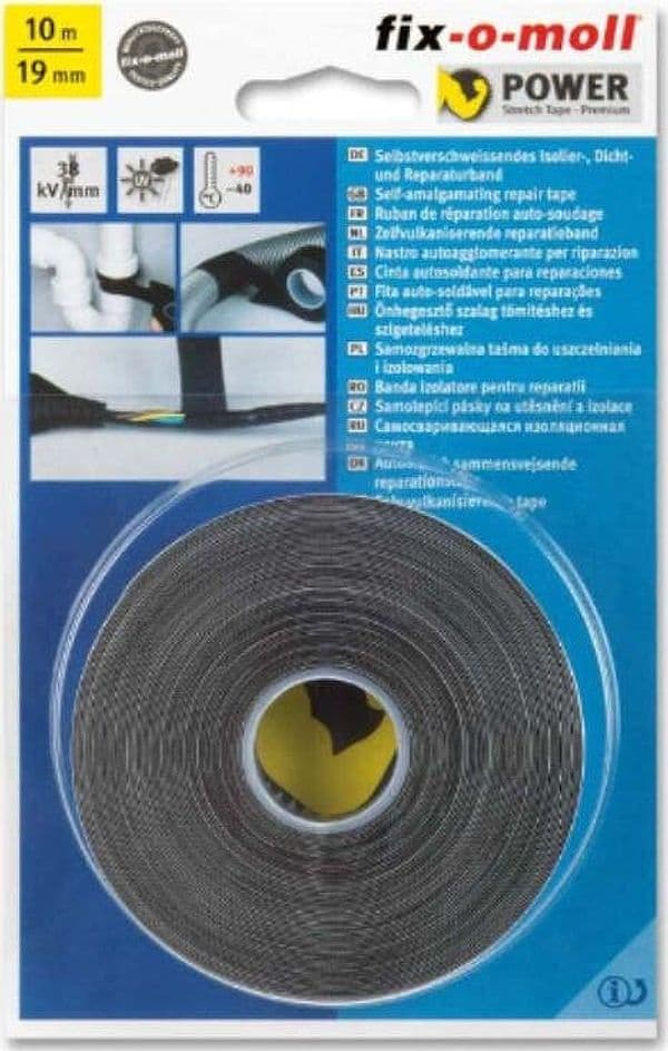 FIX-0-MOLL---10mt-x-19mm---NASTRO-ADESIVO-AUTOAGGLOMERANTE-PER-RIPARAZIONI---COLORE-NERO