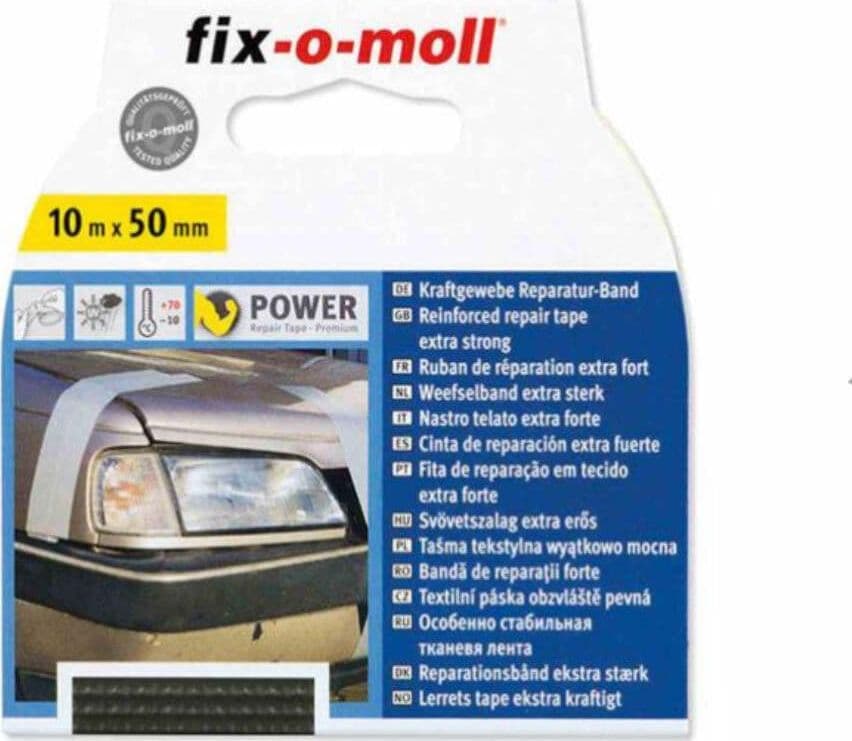 FIX-0-MOLL - 10mt x 50mm - NASTRO ADESIVO IN TESSUTO EXTRA FORTE PER RIPARAZIONI - COLORE NERO