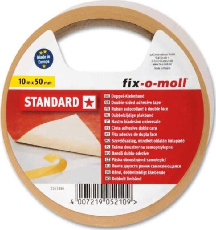 FIX-0-MOLL---10mt-x-50mm---NASTRO-BIADESIVO-STANDARD---PER-USO-QUOTIDIANO---RESISTENTE-AGLI-STRAPPI