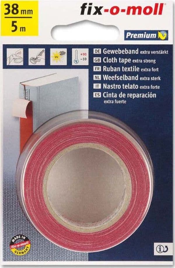 FIX-0-MOLL---5mt-x-38mm---NASTRO-ADESIVO-TELATO-EXTRA-FORTE-PER-RIPARAZIONI---COLORE-ROSSO