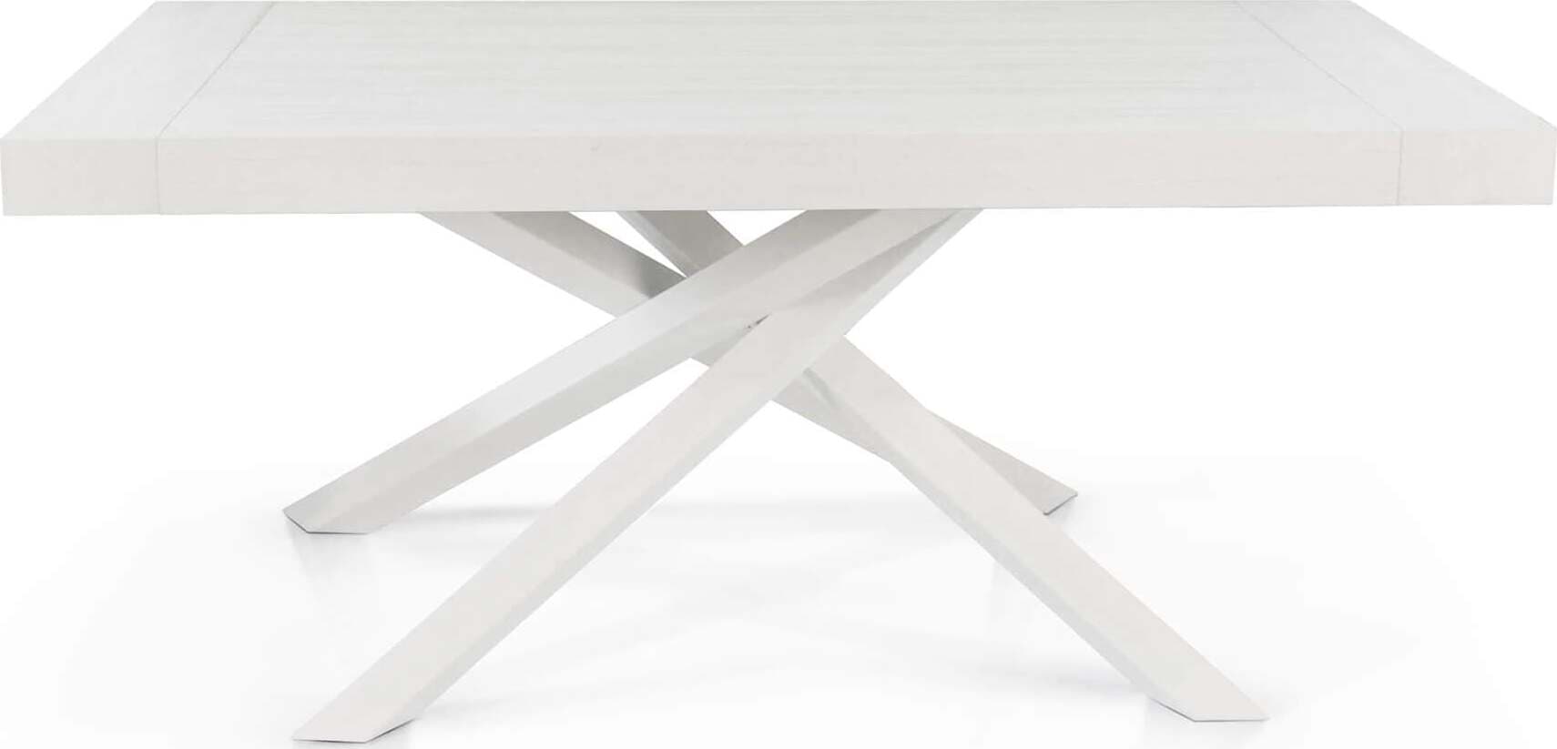 FLORA---tavolo-in-legno-e-metallo-cm-100x180/230/280x75-h-Bianco-Milani-Home