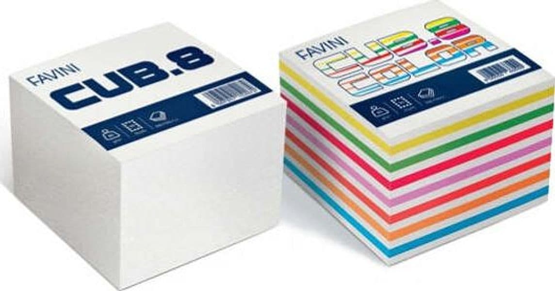 Foglietti Cubo - bianco - 95 x 95mm - 80gr - 700 fogli - Favini Cancelleria e prodotti per ufficio/Archivio ufficio e accessori per scrivania/Modulistica e conservazione registri/Moduli ricevute e fatture fiscali Eurocartuccia - Pavullo, Commerciovirtuoso.it
