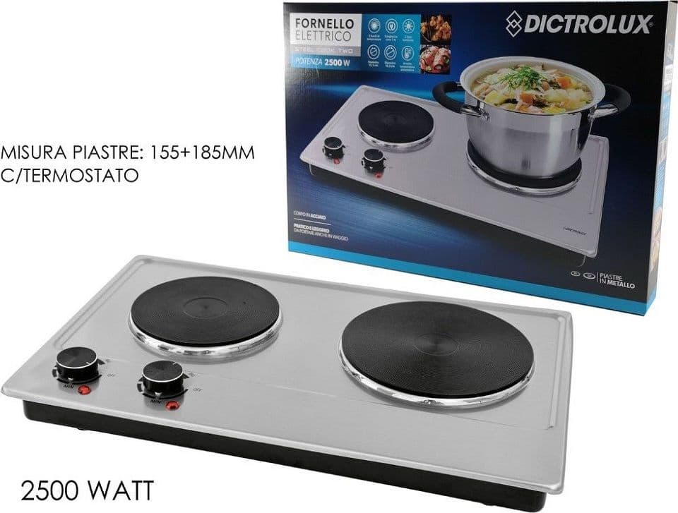 Fornello Elettrico Con Doppia Piastra Termostato 2500 Watt Per Campeggio 873801 Casa e cucina/Elettrodomestici per la cucina/Elettrodomestici speciali/Fornellini elettrici Trade Shop italia - Napoli, Commerciovirtuoso.it