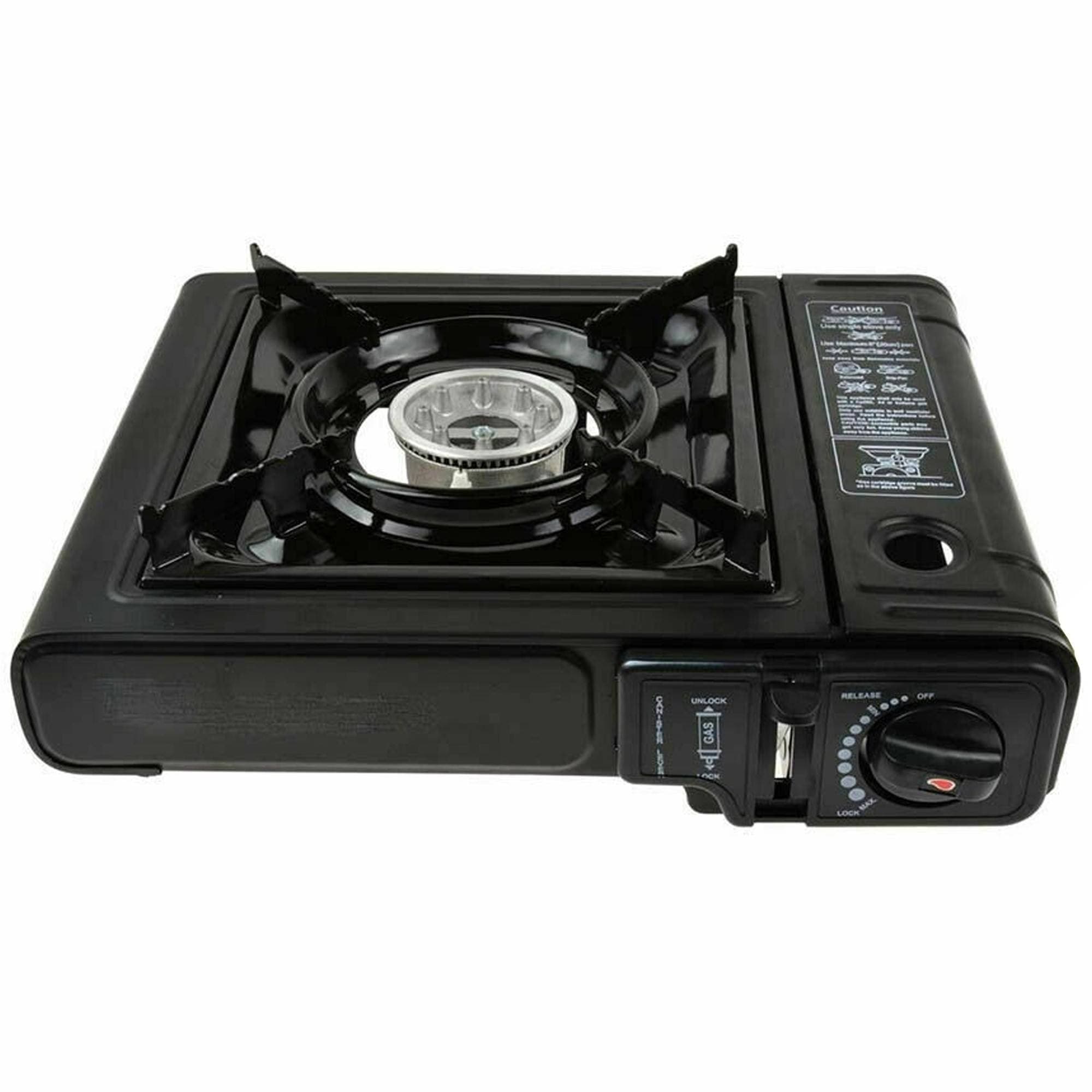 FORNELLO PORTATILE DA CAMPEGGIO A GAS CUCINA VIAGGIO CAMPING CON VALIGETTA