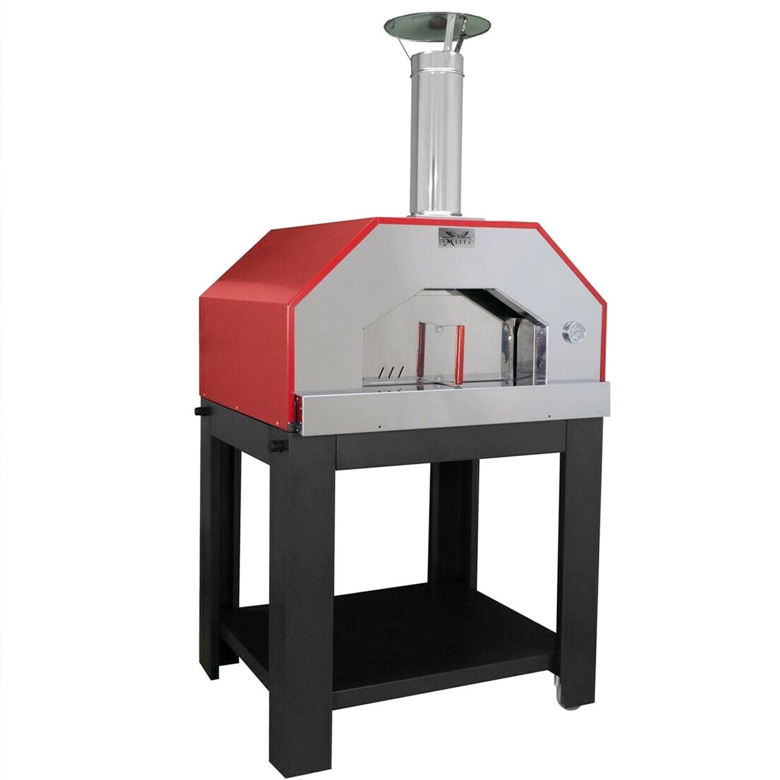 Forno a legna per pizze in acciaio inox cottura diretta da esterno con ruote "Made in Italy" in Barbecue a legna La Zappa - Altamura, commercioVirtuoso.it